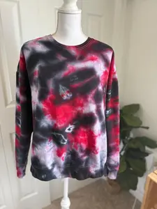 Red & Black Tie Dye  Unique Hand-Dyed Ice Dye Design True to Size Unisex Fashion