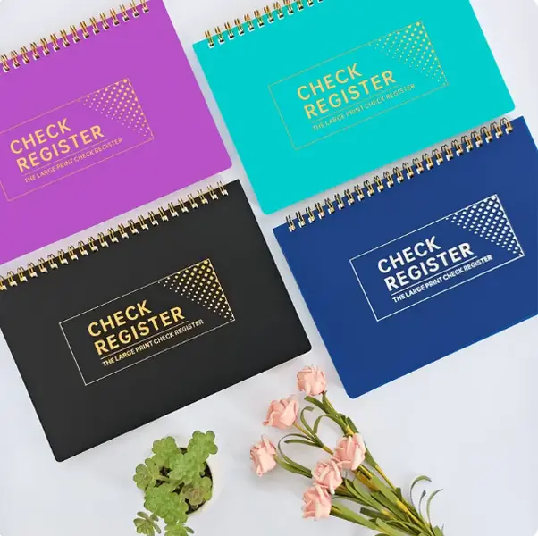 Checkbook Register Book, Large Print Spiral Bound 8.5” x 6” Financial Ledger with Extra Wide Columns for Personal Checks, Debit Card Transactions, Deposits & Running Balance