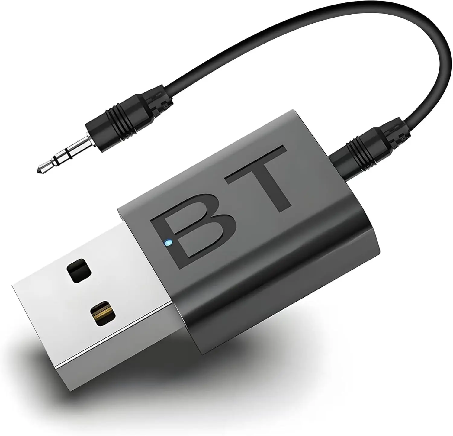 [Summervibes] Mini 2-in-1 USB Bluetooth Receiver,Bluetooth 5.4 Wireless Audio Adapter 3.5mm Car Kit Music Receiver for Home/Car Stereo Sound System, Portable Speskers, (Aux in) with 3.5mm Cable