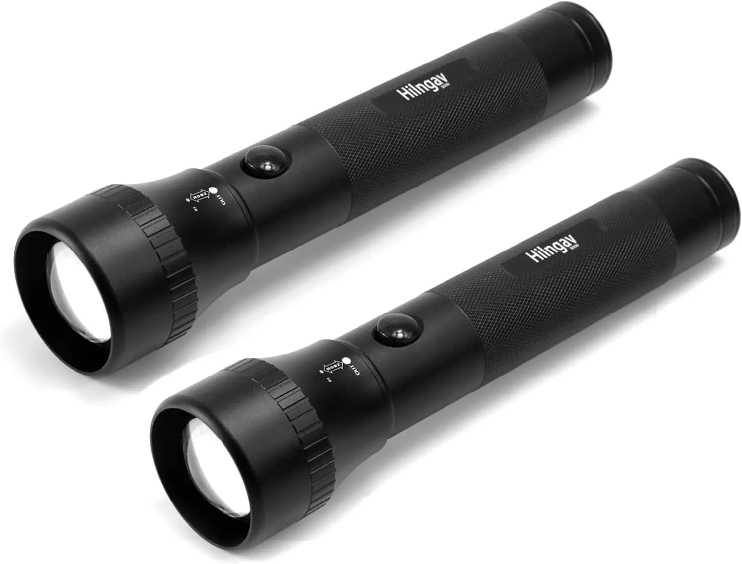 2 Pack Heavy Duty 2-Cell D Battery LED Big Flashlights, Zoomable Single Mode Aluminum Alloy Torch Flashlight, Rugged Large Flashlight for Outdoor Adventures Emergency Power Outages Camping
