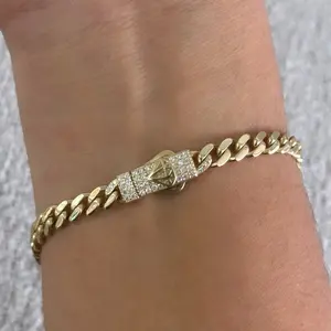 10k monaco style bracelet 5mm
