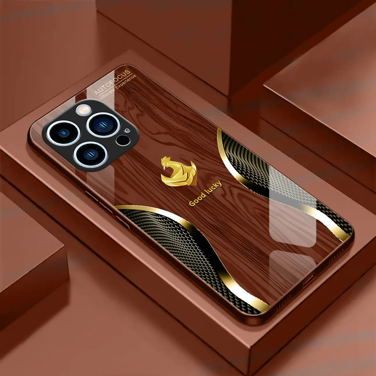 Wood Grain Design Tempered Glass Phone Case for iPhone 11, 12, 13, 14, 15, 16 Plus, Pro and Promax with Camera Protection, Anti-Fingerprint Technology