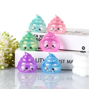 Cute Smiling Emoji Poop Squishy Slow Rebound Soft TPR Stress Relief Squeeze Fidget Toy Funny Gift Ideal for All Ages Safe Durable