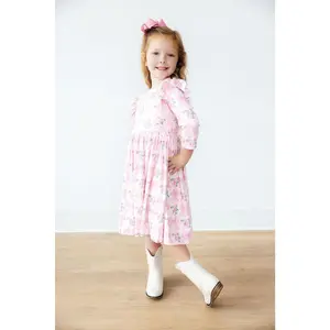 Heirloom Garden 3/4 Sleeve Ruffle Twirl Dress