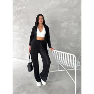 Black Pleated Co-ord Set