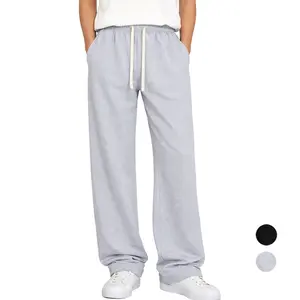 Classic Versatile Cotton Polyester Straight-Leg Sweatpants with Drawstring Closure - Spring/Autumn Base Layer