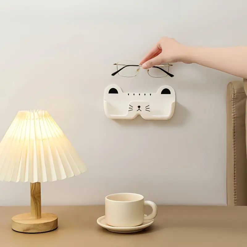 Wall-Mounted Sunglasses Storage Box, Organiser, Cute Cat-Shaped Eyeglass Holder, Space-Saving Display Rack, No-Drill Design, Home Decor, Adjustable Storage Shelf, Organizer Rack