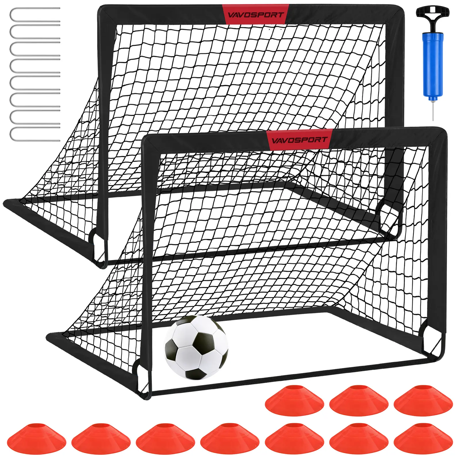 Kids Soccer Goals for Backyard Set - 2 of 4' x 3' Portable Soccer Goal Training Equipment, Pop Up Toddler Soccer Net with Soccer Sports Ball, Soccer Set for Kids and Youth Games, Sports Soccer Accessories