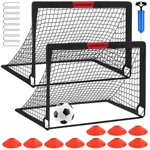 Kids Soccer Goals for Backyard Set - 2 of 4' x 3' Portable Soccer Goal Training Equipment, Pop Up Toddler Soccer Net with Soccer Sports Ball, Soccer Set for Kids and Youth Games, Sports Soccer Accessories