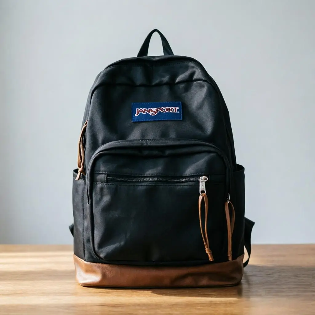JanSport Classic Right Pack School Backpack for Men and Women - Premium Canvas Rucksack with Laptop Sleeve, Leather Base Tech Bag, Multi-Color Selection