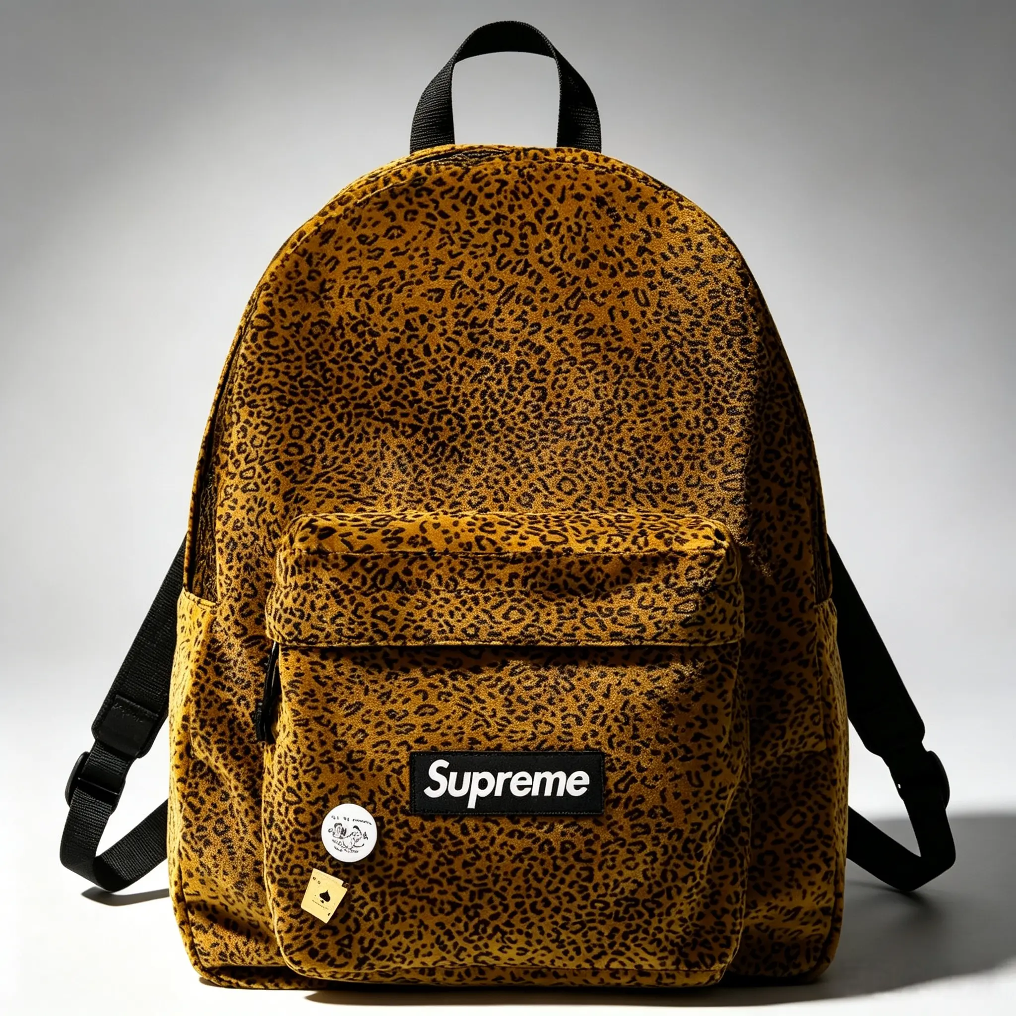 Men's Supreme Velvet Backpack - 'Tan Leopard' FW25B8 TAN LEOPARD, Luggage & Bags, Men's Crossbody & Shoulder Bags