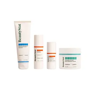 BeautyStat Healthy Skin 4-Step Essentials Kit - Microbiome Barrier Repair, C Refiner, C Eye Perfector, & Probiotic Moisture Boost Cream Hydrate Brightening