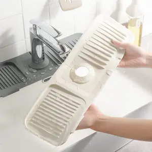 IMOLI  Silicone Large Size Dish Drying Mat with Built-in Drain Lip Dish Drainer Mats for Kitchen Counter Easy-Clean High Temperature Resistance Coasters
