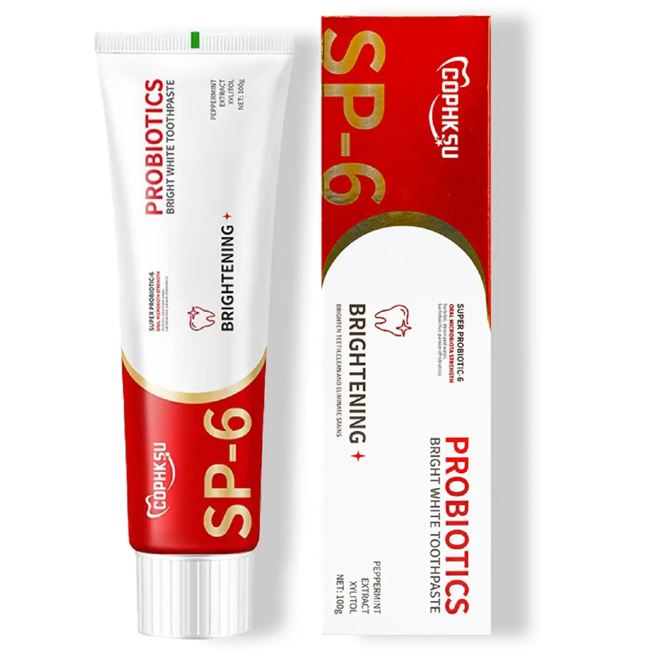 Probiotic Whitening Toothpaste,Non Fluoride,SP-6 Toothpaste,Long-Lasting Fresh Breath , Enamel Protection, Anti plaque,  Gently Works to Lift Stains, Enhance Teeth Appearance,Daily Gentle Oral Sensitive