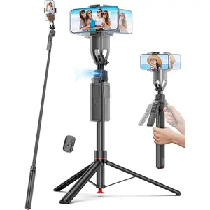 69'' Auto   Selfie Stick Tripod Stand, Automatic Phone Tripod, Auto-Open Travel Tripods for /Cell Phone with Remote, Gesture Control, No App, -in AI Camera for Vlog Recording TK