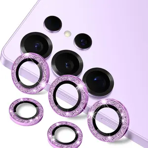 For Samsung S26 S25 Plus S26 Ultra 5G Bling Gitter Camera Lens Protector Metal Ring Protector