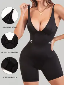 1 piece women's shapewear bodysuit with underwire, no padding, high support, Body Sculpting Compression, tummy control and hip lift, boxer design hugging the hips, push-up and supportive bodysuit with camisole straps, women's shapewear bodysuit pants