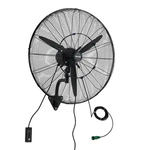 【fathersdaygift】VEVOR Wall Mount Fan30 in Wall Mounted Hanging Fan with Oscillating & MistIP44-rated3-SpeedPowerful Air ReachMechanical ControlLong Airflow for IndustryCommercialGarageWorkshopGym