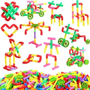 A 50-piece Water Pipe Building Block Puzzle Toys Educational Stem Science Construction Set with Nozzle & Connector for Kids Creative Back-to-School Party Gifts