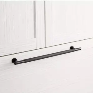 New 12" Matte Black Evinger Knurled Brass Appliance Pull by Signature Hardware