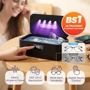 Professional Ultrasonic Cleaner: 360° Deep Cleaning for Jewelry, Glasses, Dentures & Coins. Compact Sonic Jewelry Cleaner for Rings, Silver & Gold - High Frequency Cleaning Technology. #SummerVibes