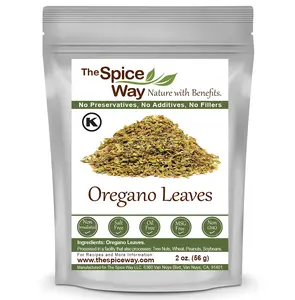 The Spice Way Oregano Leaves Dried Herb 100% Pure Non-GMO Farm to Table Flavor for Italian Mexican & Mediterranean Cooking Gluten Free Herbal & Kitchen Seasoning