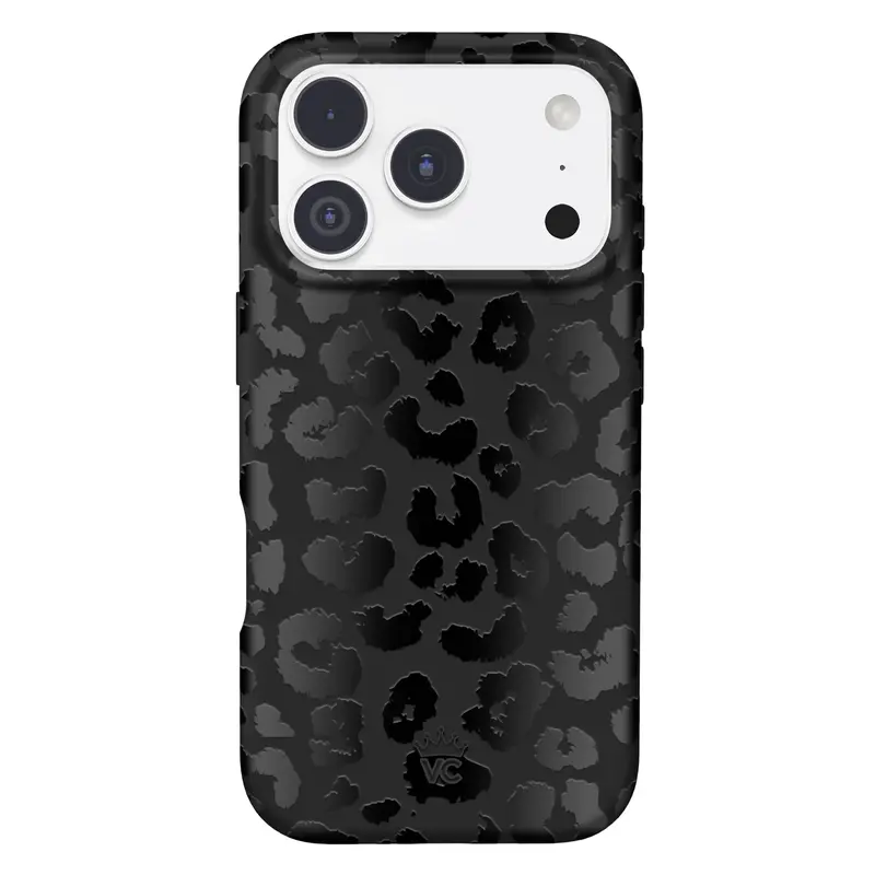 Velvet Caviar Black Leopard Print Stylish Shockproof Shell - Decorative Phone Protector, Magnetic Protective Case, Drop Protection Accessory Compatible with iPhone 18 Series,17,16,15 & More, Women's Phone Accessory