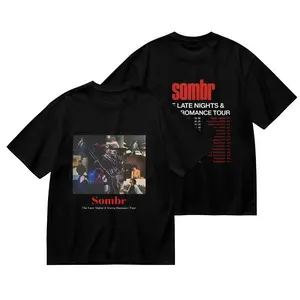 Sombr The Late Nights & Young Romance Tour Tee - Concert Schedule Graphic Short Sleeve T-Shirt