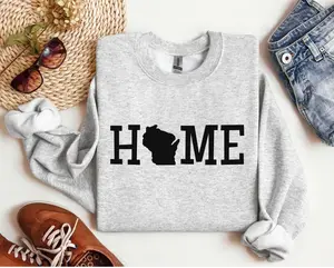 Midwest Crewneck, Wisconsin Crewneck, Birthday Gift for Her, Midwest Crewneck Sweatshirt, Wisconsin Sweatshirt, Wisconsin Girl, Midwest Girl fall tee fall sweatshirt Horror Book Lover Sweatshirt Funny Spooky Ghost Sweatshirt casual thermal