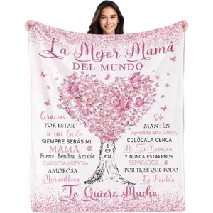 Soft Funny Throw Blanket Regalos Para Mama,Mexican Mom Gifts,Regalos Para Mama En EspañOl,Gifts For Mom In Spanish,The Best Mom Gifts Blanket,Mom Birthday Gifts,Mama Gifts,Mom Gifts From Daughters/Son hija