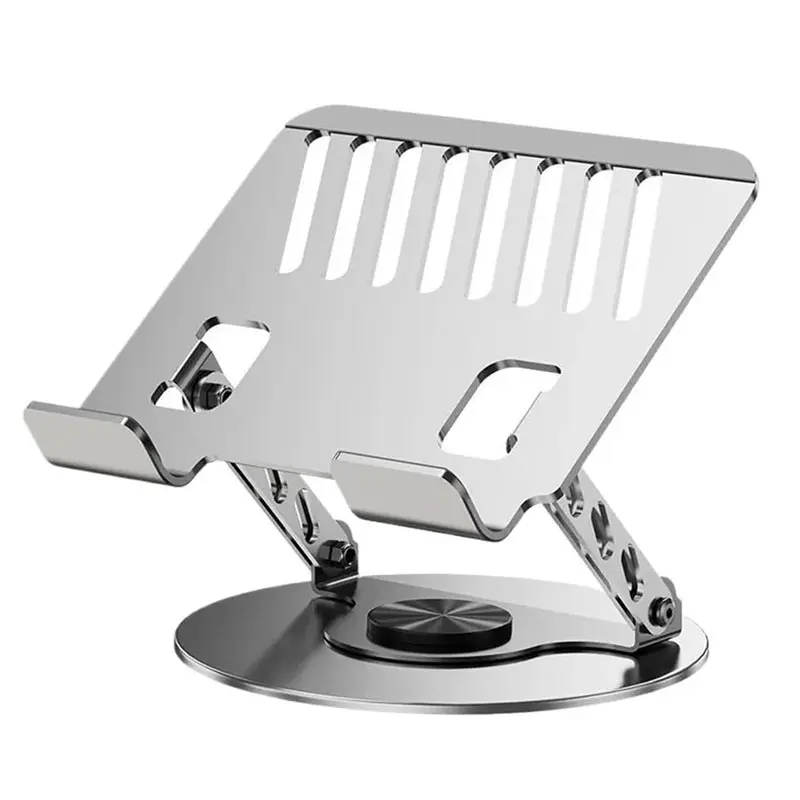 360° Rotatable Laptop And Tablet Stand—Dual-Axis 720° Rotation, Foldable Height/Retractable Support, With Super Strong Cooling And Non-Slip Pads—Sturdy Heavy-Duty Stand For 10–17 Inch Laptops.