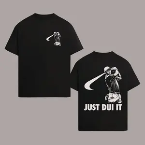 Funny Tiger Woods Mugshot Just Dui 2 Sided Comfort Color Graphic Tee Ring Spun Cotton Casual Soft Washed T-Shirt Trendy Tops Perfect Gift