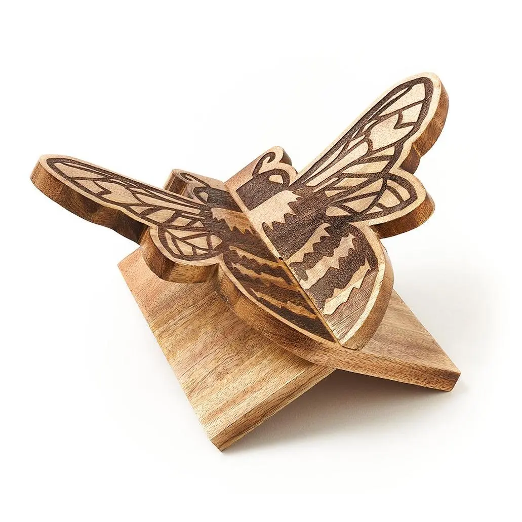 Matr Boomie Mango Wood Bee Open Book Stand