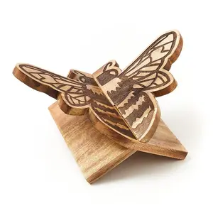 Matr Boomie Mango Wood Bee Open Book Stand