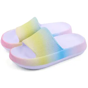 Pillow Slippers for Girls  House Slides Shower Sandals  Cushioned Thick Sole