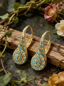 New Vintage Blue Turquoise Teardrop Fashion Earrings, Elegant Copper Jewelry for Women, Versatile Earrings, Perfect Gift and Daily Wear Accessories