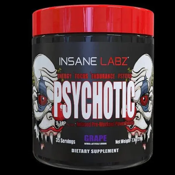 Insane Labz Psychotic Pre-Workout Powder, Beta-Alanine Pre-Workout Product, Dietary Supplement - Fitness Performance Booster for Active Individuals, Beta-Alanine Pre-Workout Products