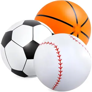 Giant Inflatable Sports Balls Large Inflatable Beach Ball Soccer Baseball Rainbow Basketball Football for Sport Birthday Party Favor 3 Pcs 27 Inch