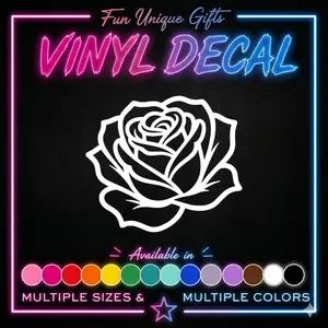 Rose Vinyl Decal Sticker -Multiple Colors & Sizes-