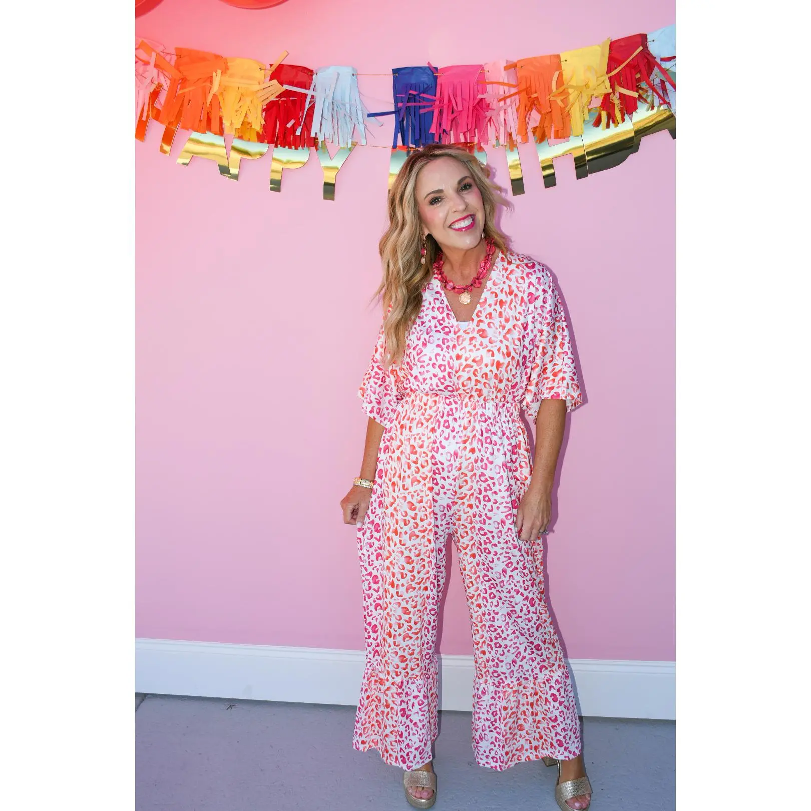 Sunset Safari Wide Leg Romper
