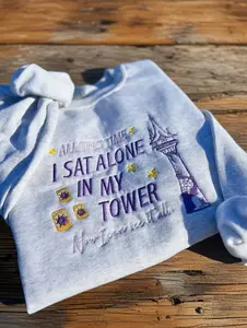 Embroidered R@punz3l Sweatshirt, Princess Shirt, At Last I See the Light, Girls Trip Shirts, Princess Crewneck