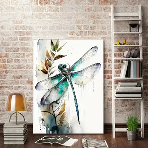 1-Piece Framed Canvas Art: Nordic-Style Colorful Dragonfly Design—Vibrant Home Decor Wall Art. High-Quality Canvas Print Suitable for Living Rooms, Bedrooms, Offices, Dining Rooms, Bars, and More.