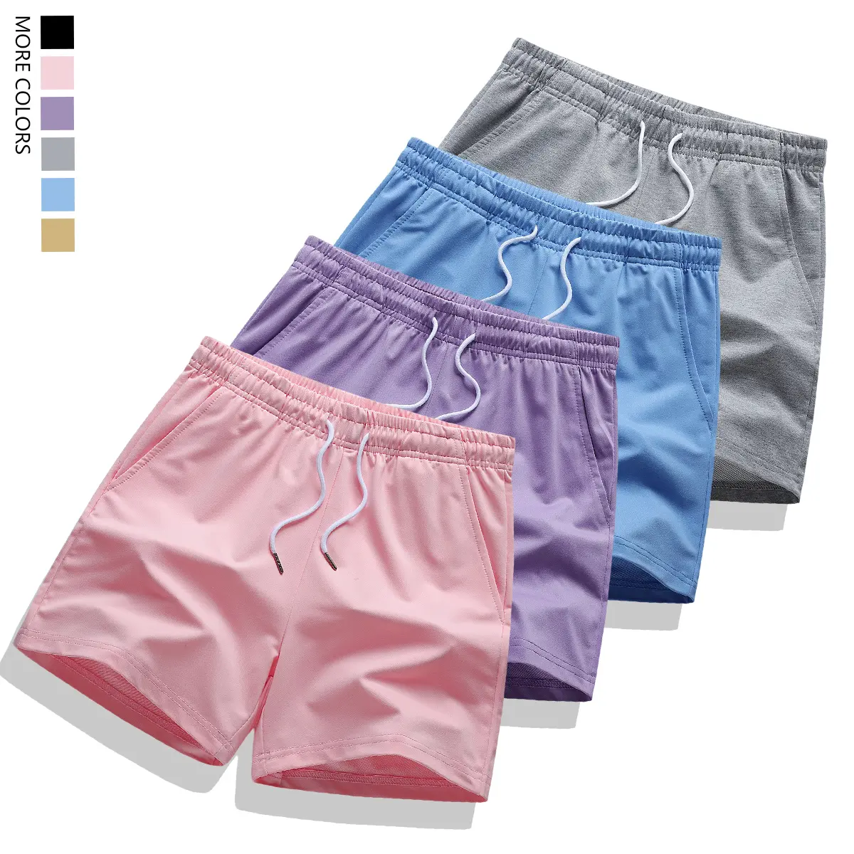 Set of 4 women’s athletic shorts—casual, solid color; suitable for outdoor sports, fitness, running, and casual wear; women’s shorts; summer clothing shorts