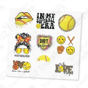 Softball UV DTF Sticker Sheet