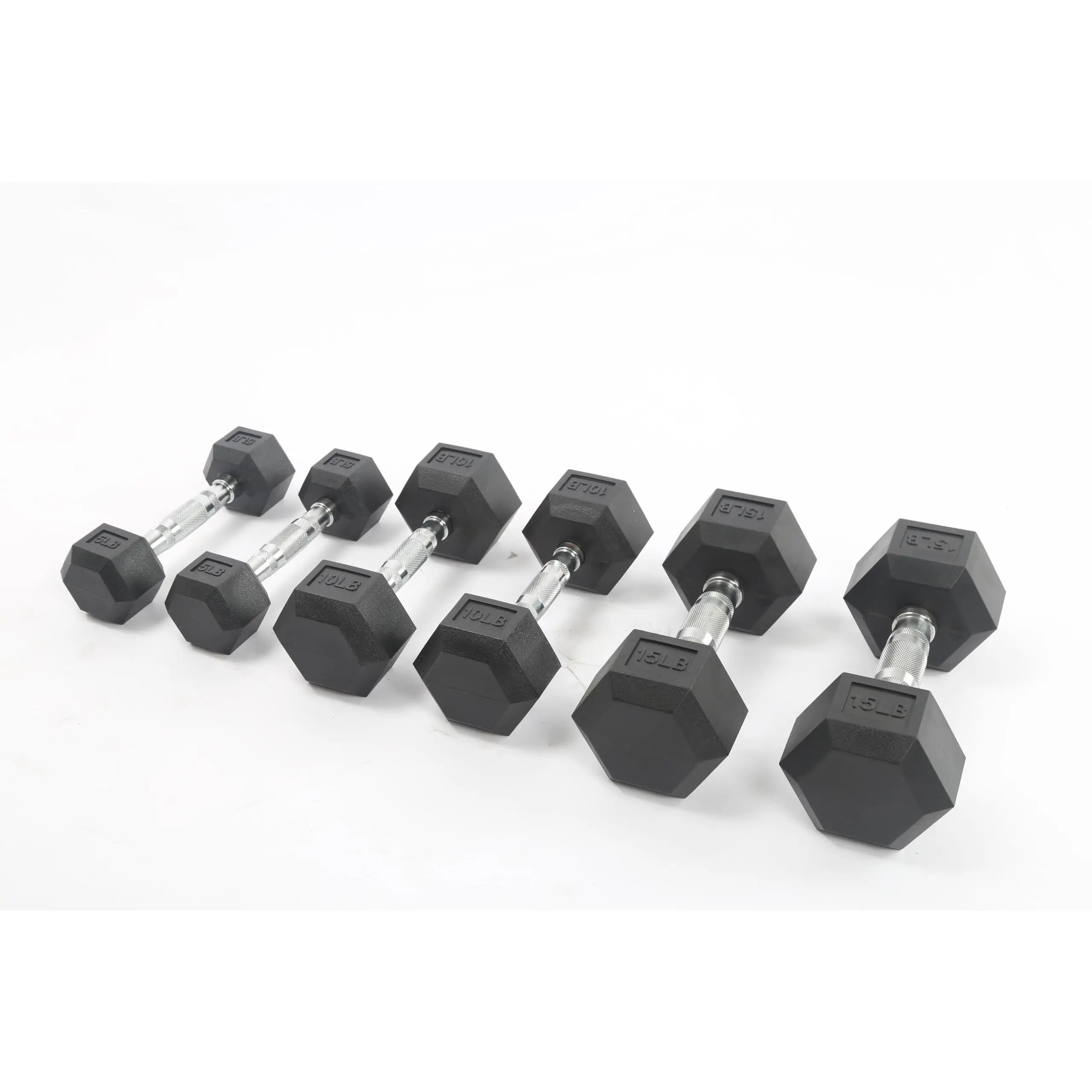 GARVEE Rubber & PVC Coated Hex Dumbbell Set – Fixed Hand Weights with Anti-Slip Grip, Anti-Roll Design, Durable & Odorless – Ideal for Home Gym Strength Training, Unisex Fitness Equipment – 90 lbs Set (10LB x2, 15LB x2, 20LB x2)