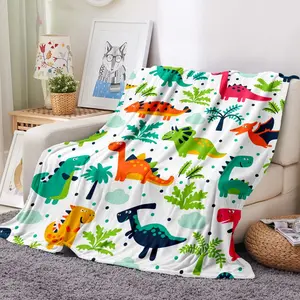 3D Dinosaur Blanket Flannel Cartoon Blankets For Kids Cozy Soft Throw Blanket All-Season Home Bedroom Bed Sofa Picnic Cover  Family Friends and Chridren Perfect Gift Christmas Present