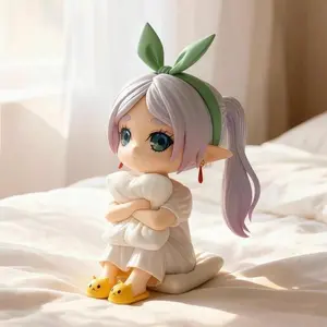 8CM Q-version Pajama Girl: Beyond the End of the Journey - Cute Anime Girl Desktop Ornament, Computer Case Decoration, Toy, and Gift
