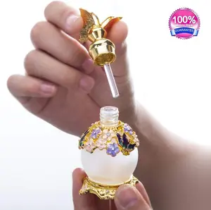 15ML Vintage Butterfly Decorative Perfume Bottles Empty Refillable Reusable Perfume Container Fancy Essential Oils Dropper Bottle Decor Floral Organiser