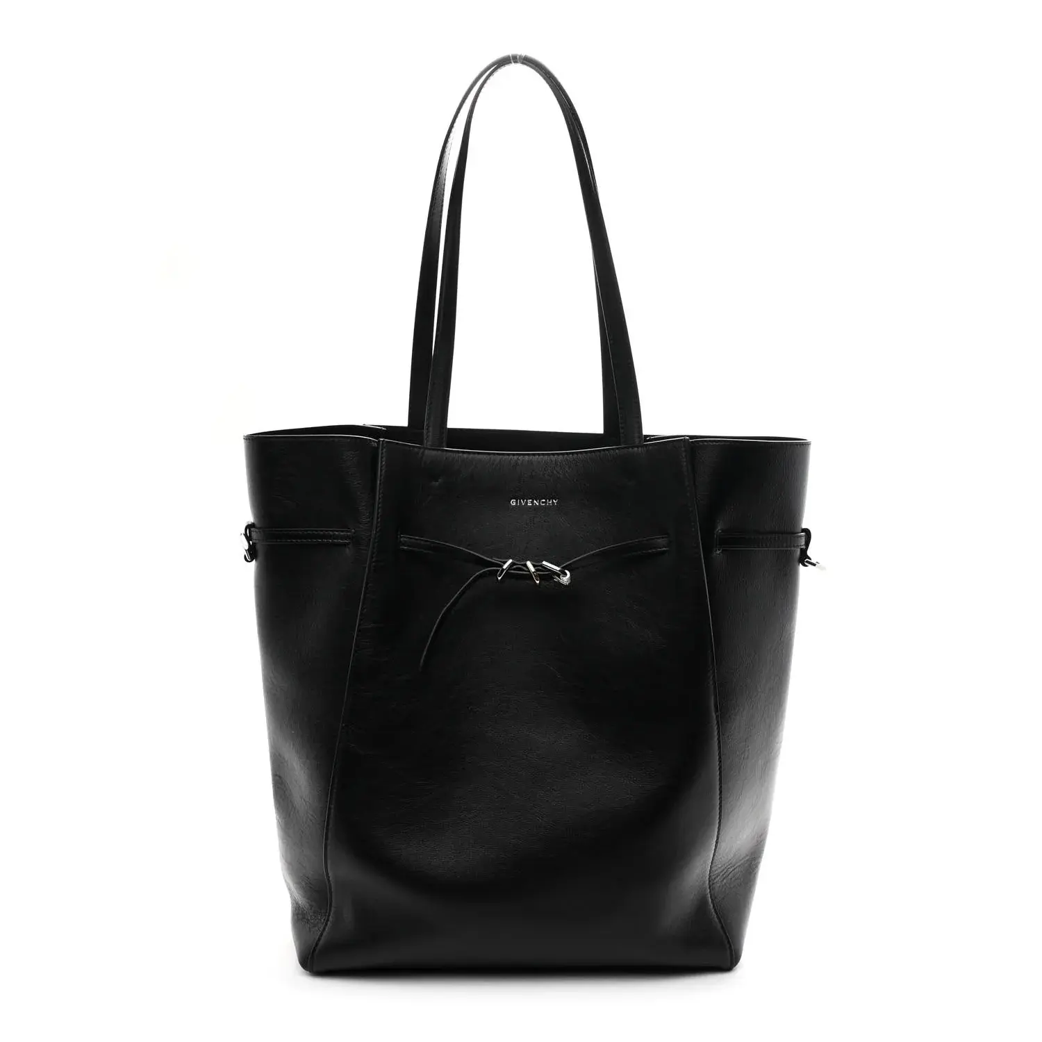 Pre-owned GIVENCHY Leather Shoulder Bags Calfskin Voyou Medium North South Tote Black