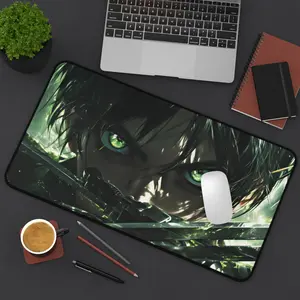 Levi Ackerman Eyes Anime Desk Mat, Levi Attack on Titan Anime Mouse Pad, Keyboard Mat, Levi AOT Anime Desk Mat For Office, Gift For Gamer